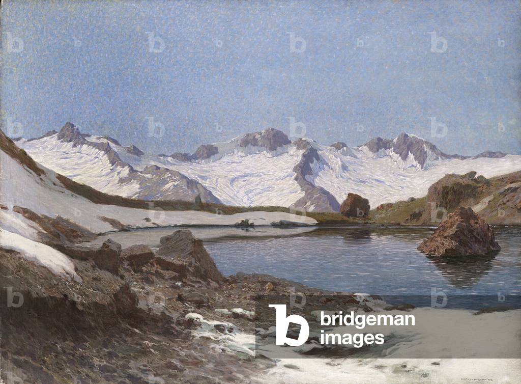 The Zillertal Alps seen from Schwarzsee, Tyrol, Austria, 1902 (oil on canvas)