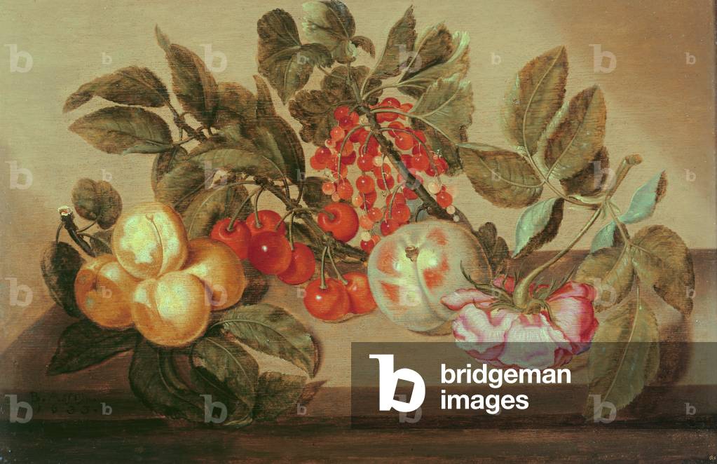 Image of Painting depicting Still life with peaches, 17th century by Bartholomeus Assteyn