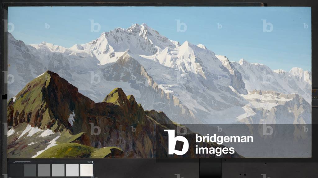 The Jungfrau seen from Mannlichen (oil on panel)