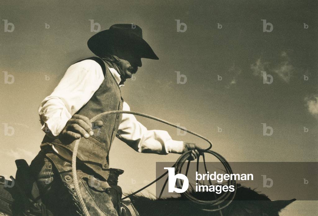 Dave Kennecke, Davies ranch, New Mexico, USA (b/w photo)