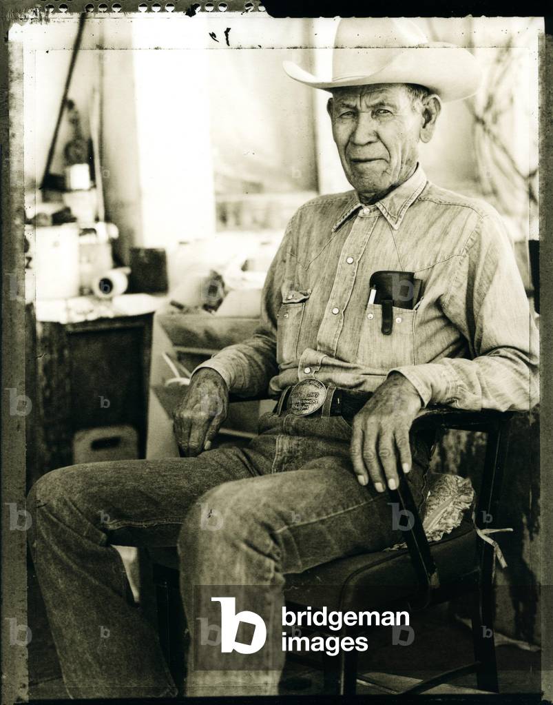 Sotero Morin,Trapper, Alpine Texas, USA (b/w photo)