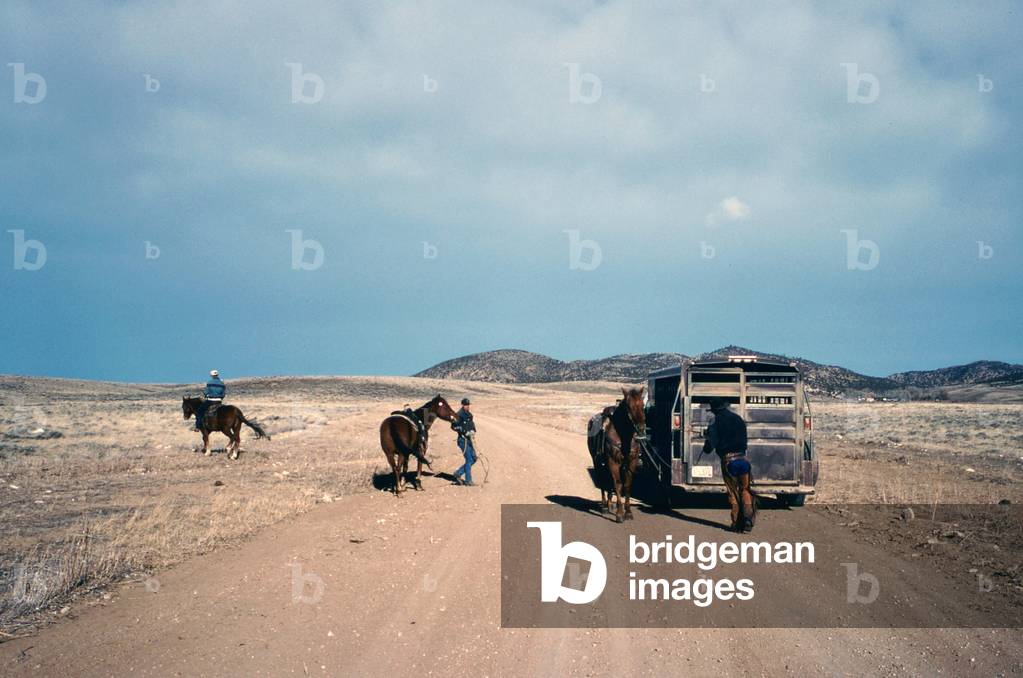 The Gardner family on the Dee Ranch, Wyoming, USA (photo)