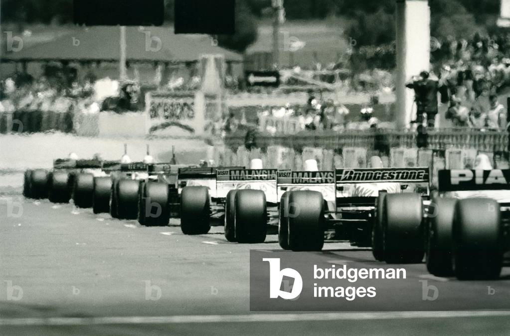 F1 GP Start shot, 1997 (b/w photo)
