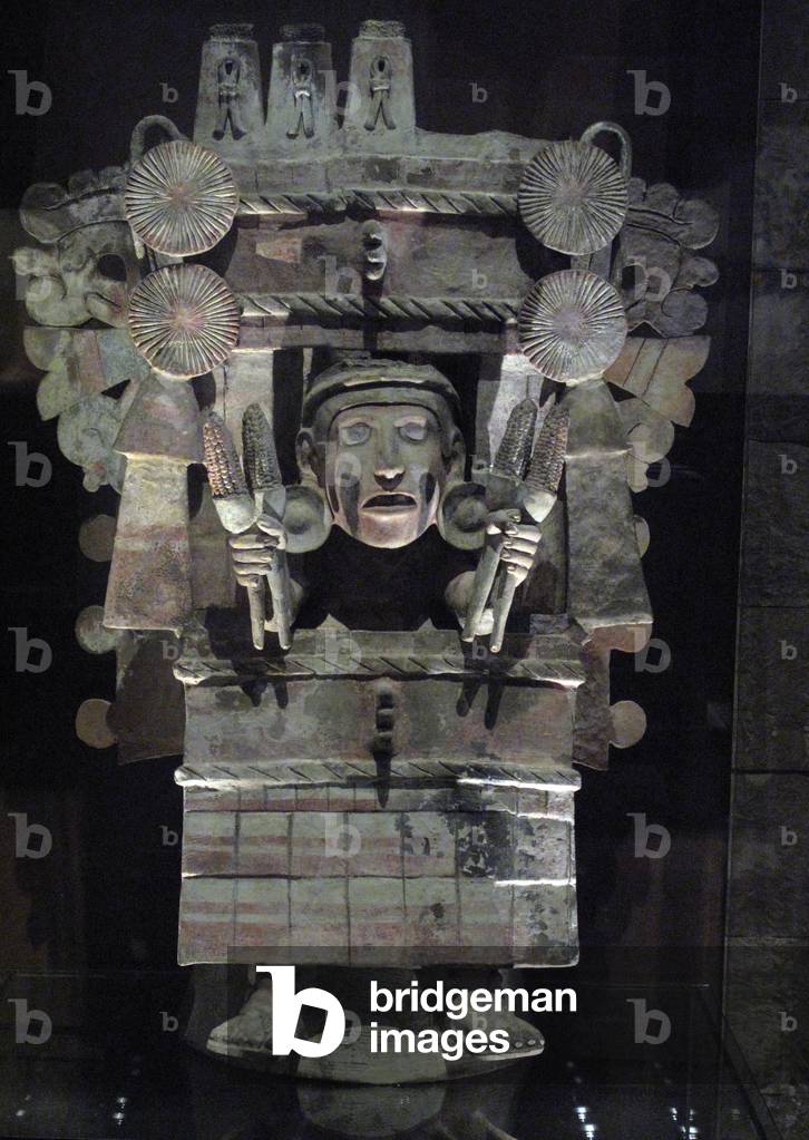 Incense burner in the form of the goddess of agriculture Chicomecoatl, Tlahuac, Late Postclassic period, c.1500 (terracotta)