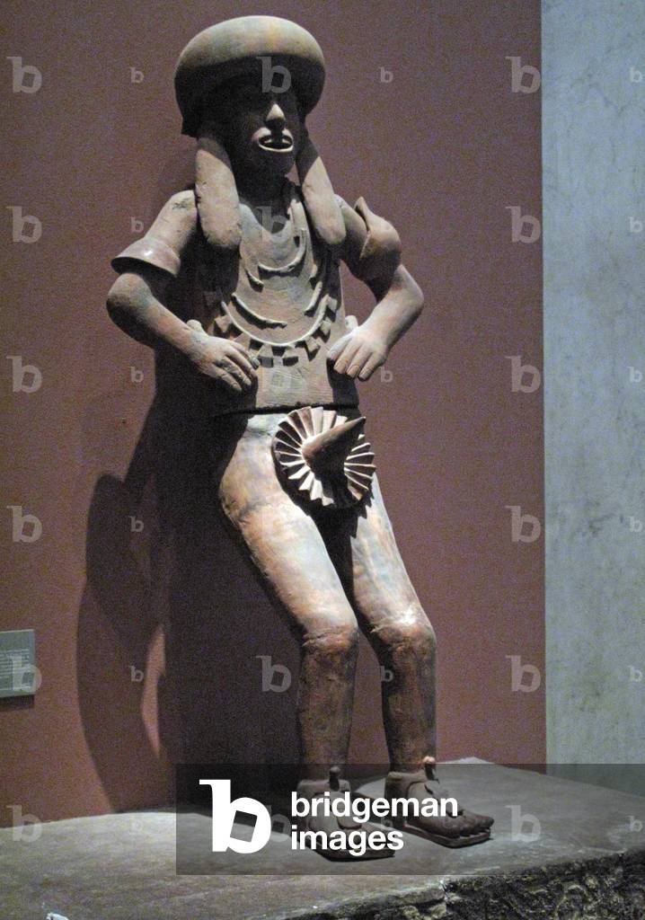 Statue of a priest, Postclassic period, c.900-c.1521 (terracotta)