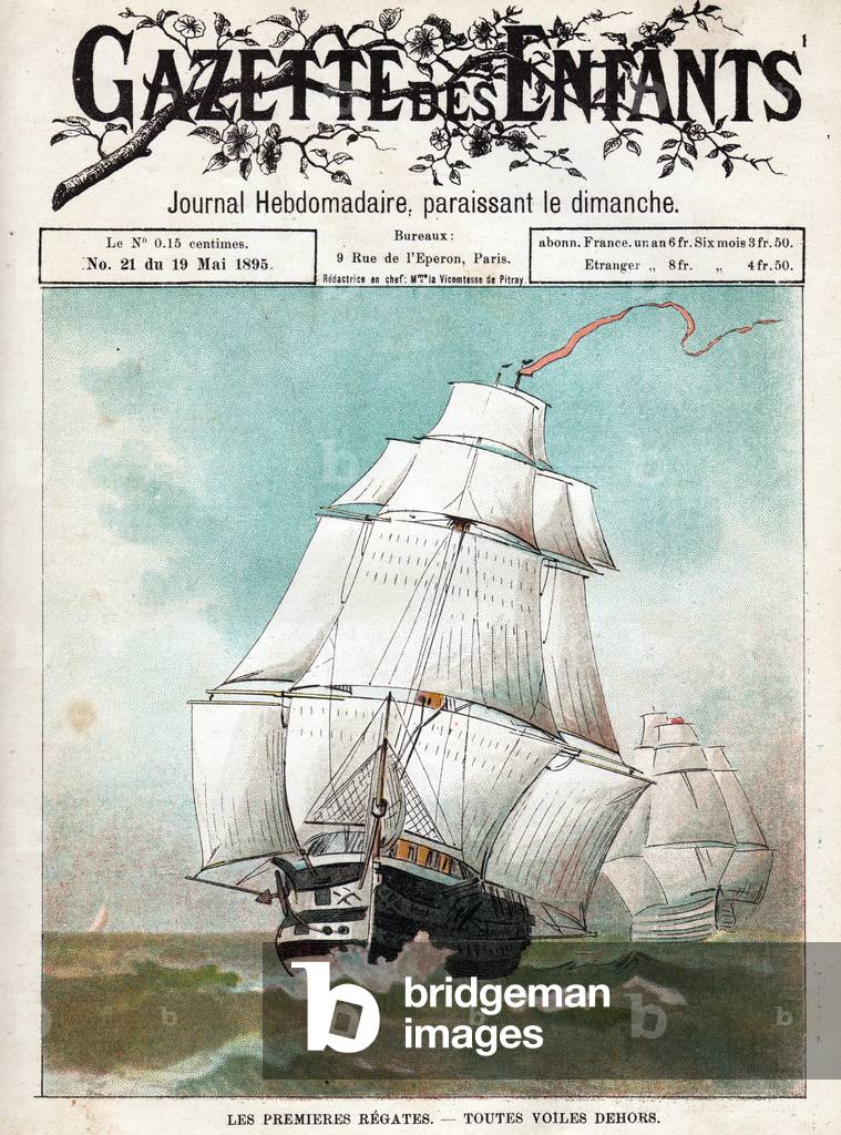 First regatta. All sails set, 1895 (engraving)