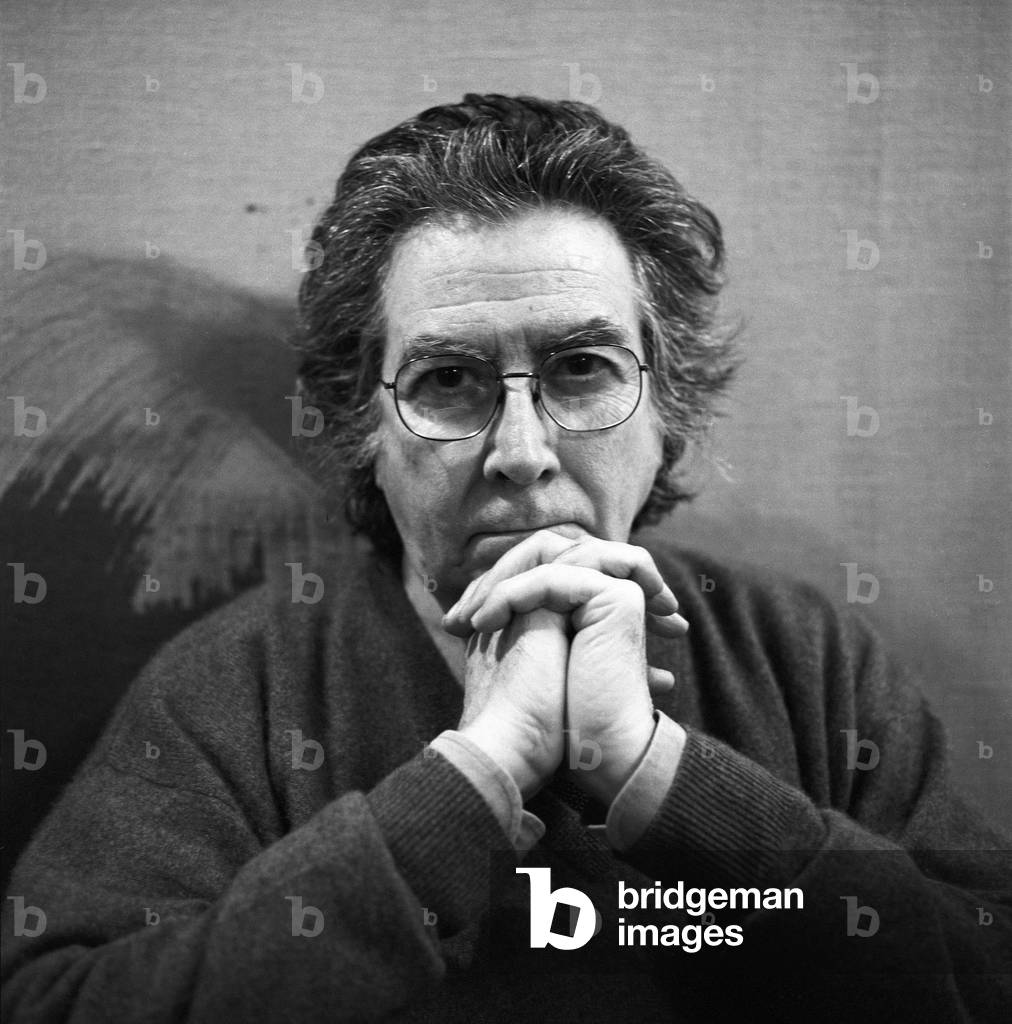 Portrait of Antoni Tapies, Spanish painter and sculptor. Photography 1999