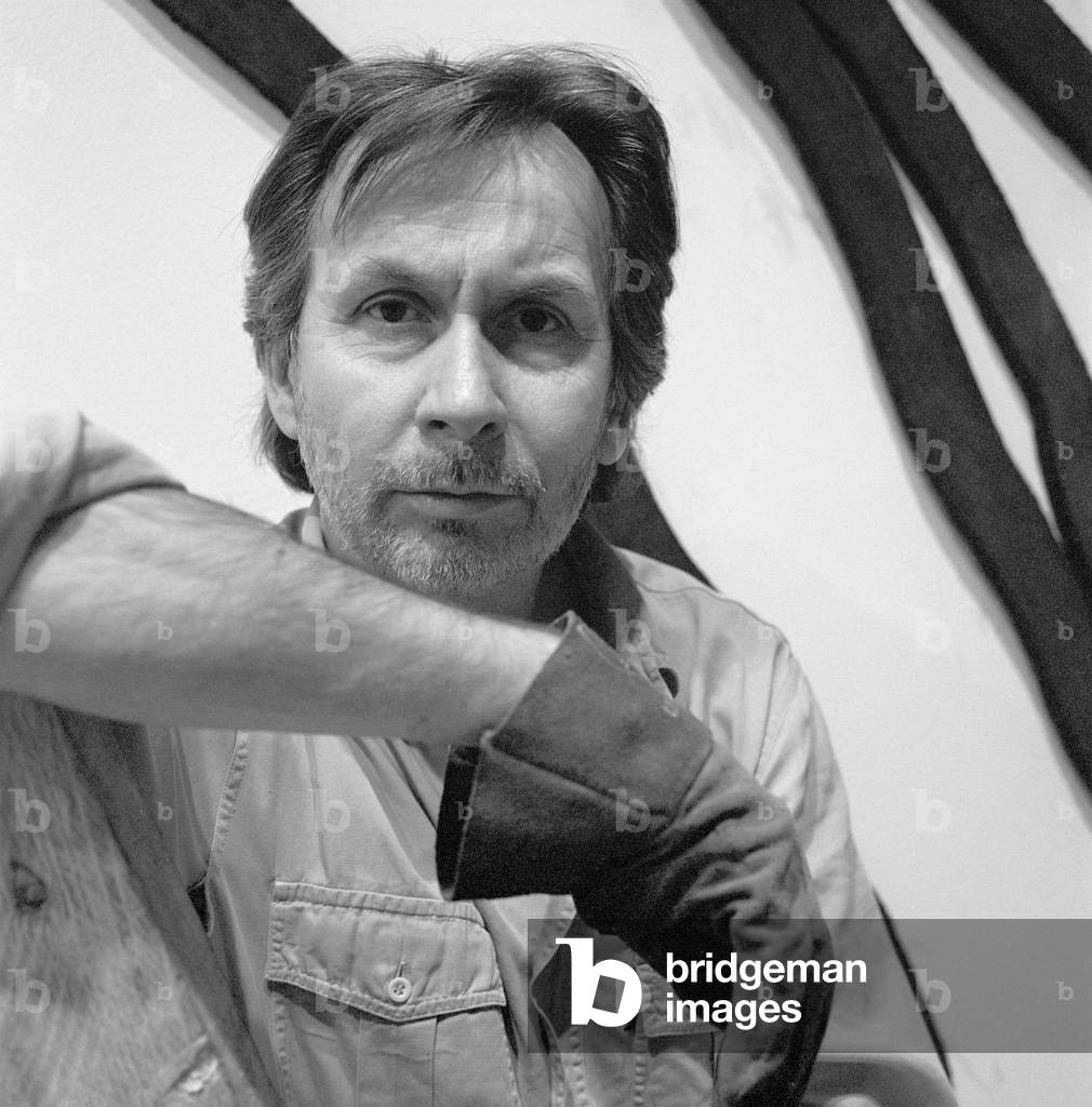 Portrait of Bernard Venet, French visual artist. Photography 1993