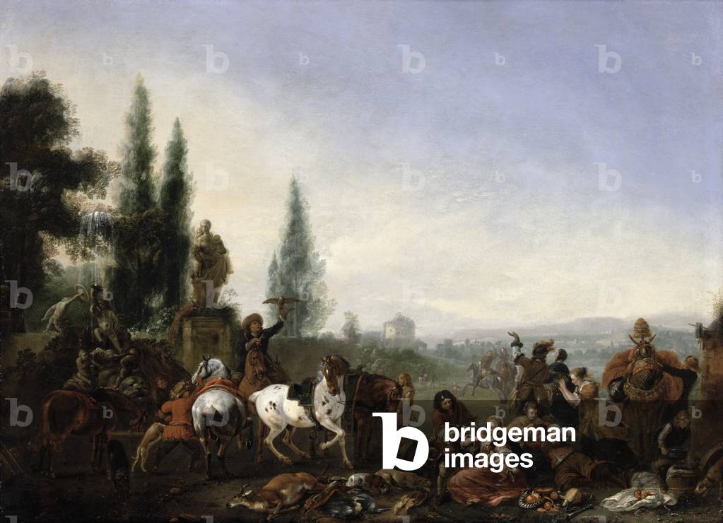 Elegant Company in a Park (oil on copper)