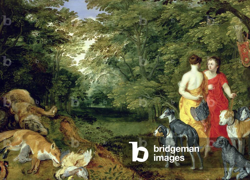 Bild von Gemälde "Diana nach der Jagd (Öl auf Leinwand)", 17. Jahrhundert von Jan van Brueghel