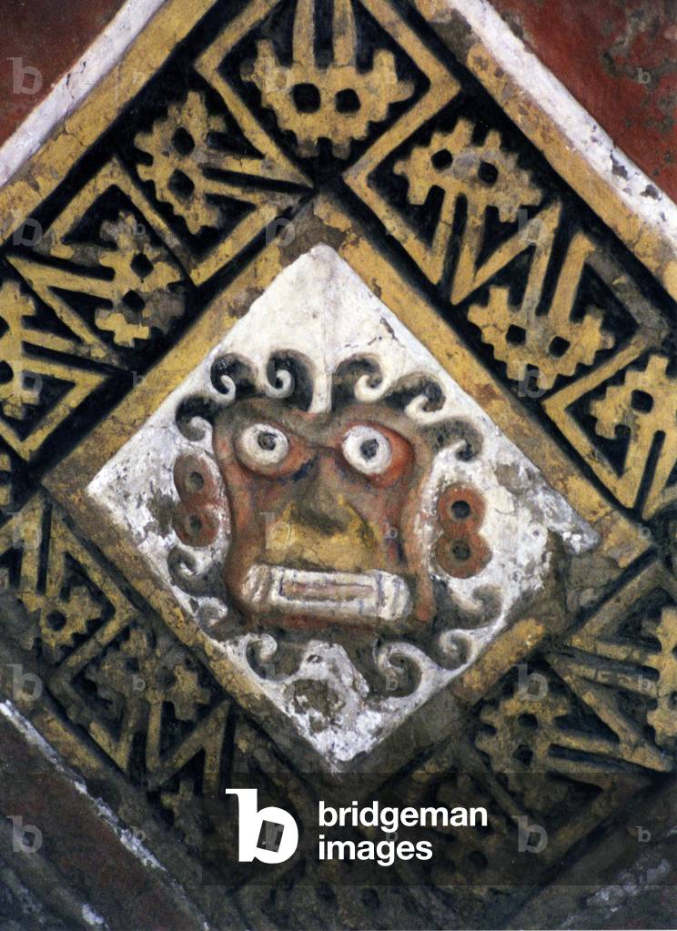 Detail of a wall inside the pyramid, possibly a temple complex, built by the Moche people, c.AD 200-500 (photo) (detail of 138728)