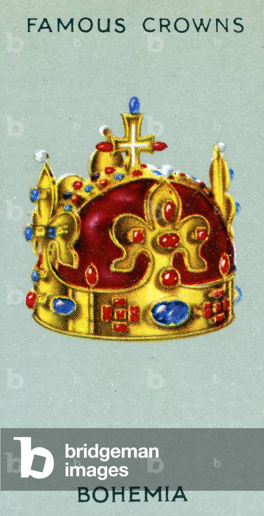 Crown of Bohemia, also known as the Crown of Saint Wenceslas, 1938 (colour litho)
