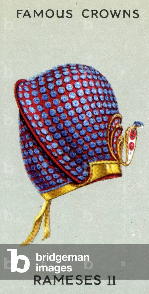 The Khepresh, a crown of Rameses II, 1938 (colour litho)