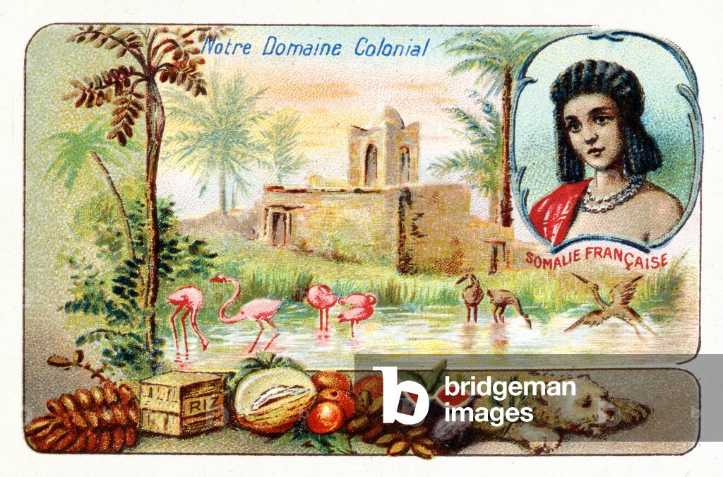 French Somaliland, from a series of collecting cards depicting the Colonial Domain of France, c.1910 (colour litho)