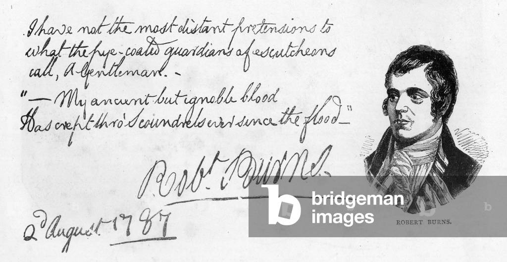 Handwriting and signature of Robert Burns, 1787 (pen & ink on paper)