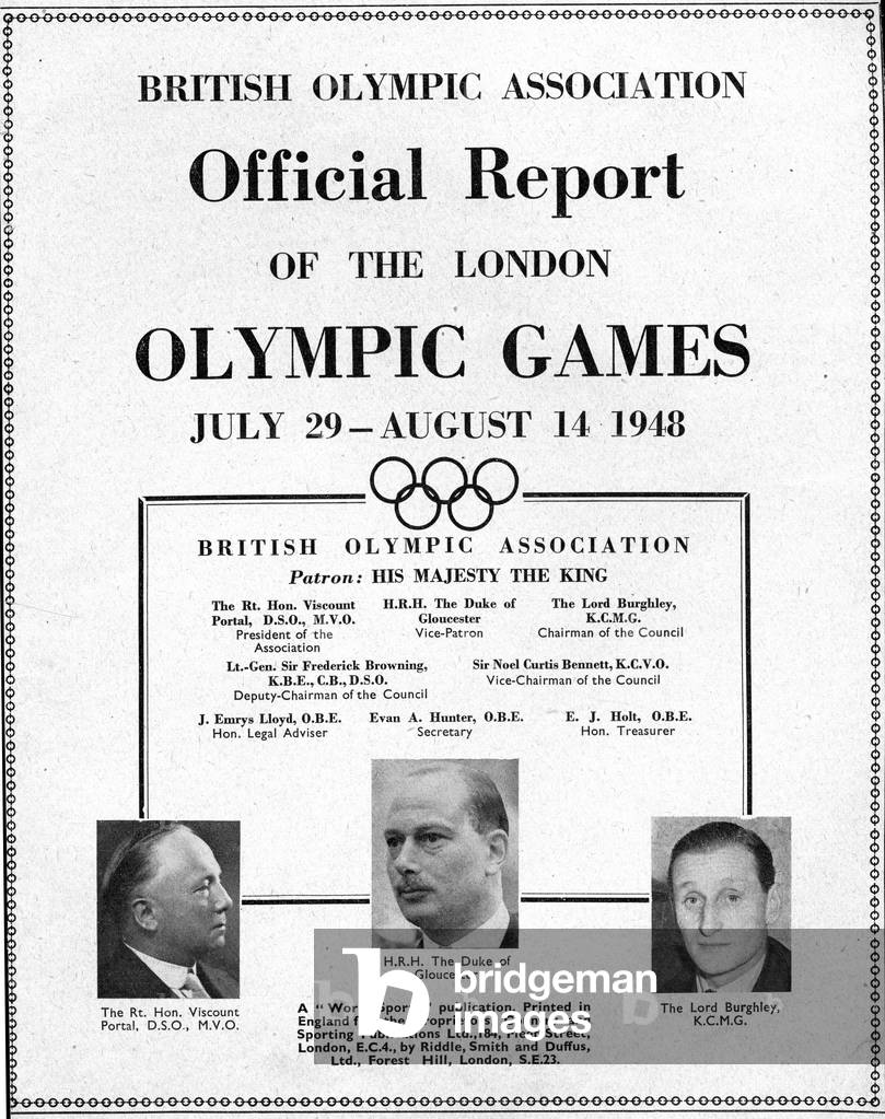 Frontispiece of the Official Report for the 1948 London Olympic Games, July 29-August 14, 1948 ( litho)