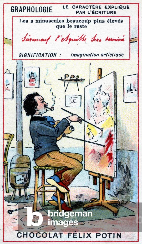 Artistic imagination and temperament, indicated in handwriting, c.1920 (colour litho)