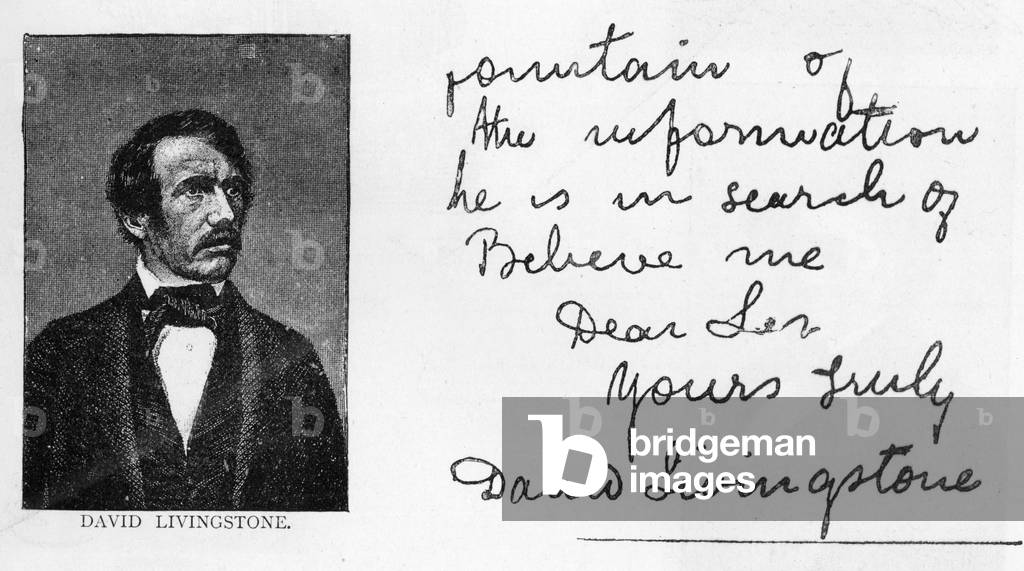 Handwriting and signature of David Livingstone (pen & ink on paper)