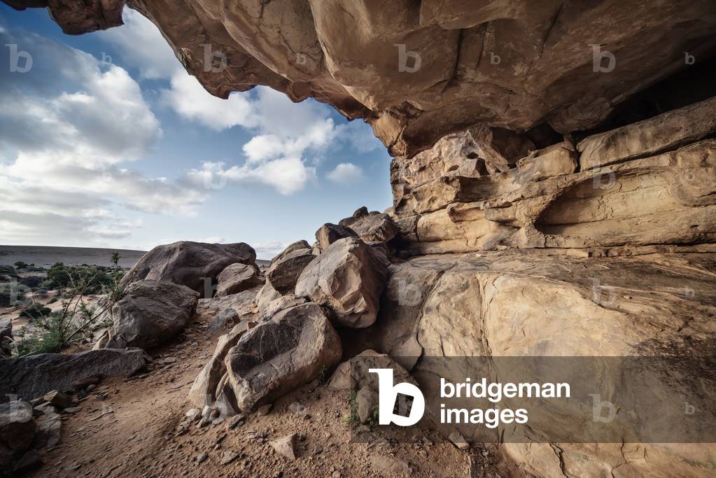 Prehistoic (Mesolithic?) Rock Paintings in the Moroccan Sahara discovered in the 1990's, Morocco (photo)