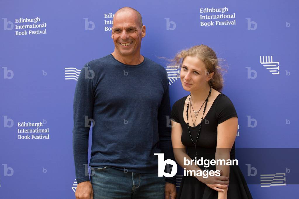 Yanis Varoufakis, Maria Alyokhina (Pussy Riot), Edinburgh international book festival, 2018 (photo)
