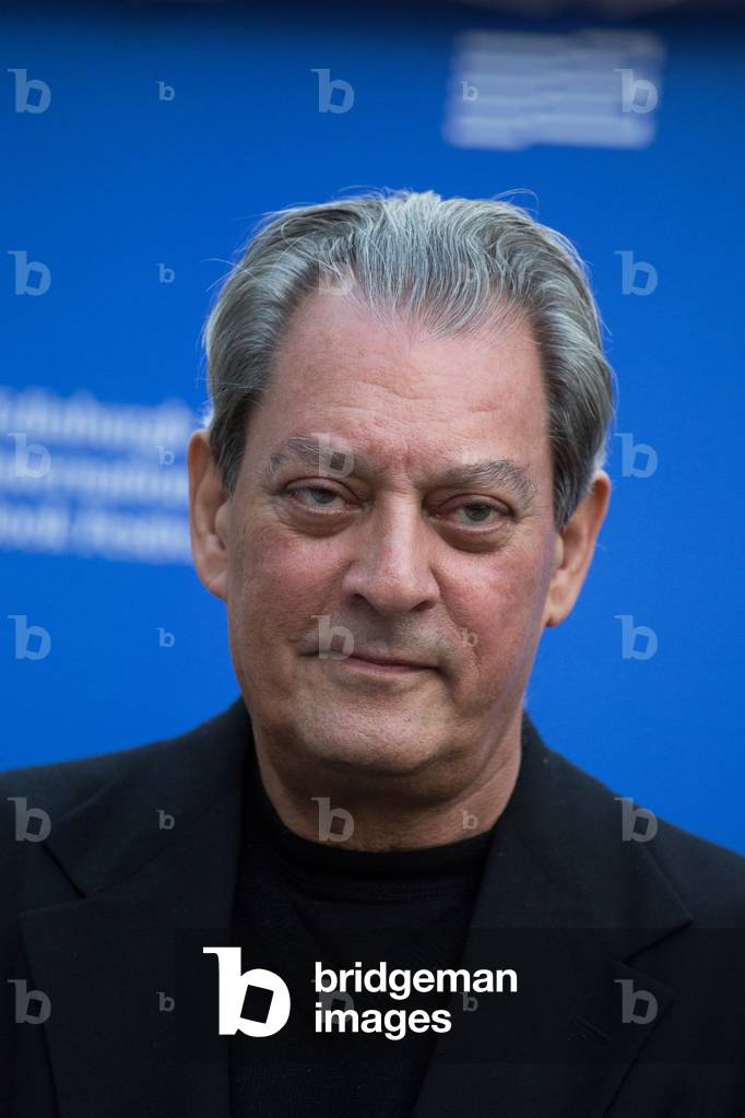 Paul Auster, American writer and director, giving a talk at Edinburgh International book festival 2017 (photo)