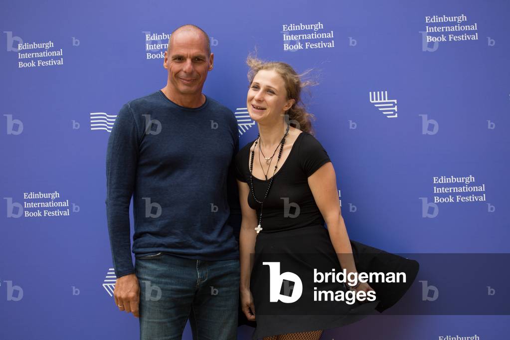 Yanis Varoufakis, Maria Alyokhina (Pussy Riot), Edinburgh international book festival, 2018 (photo)