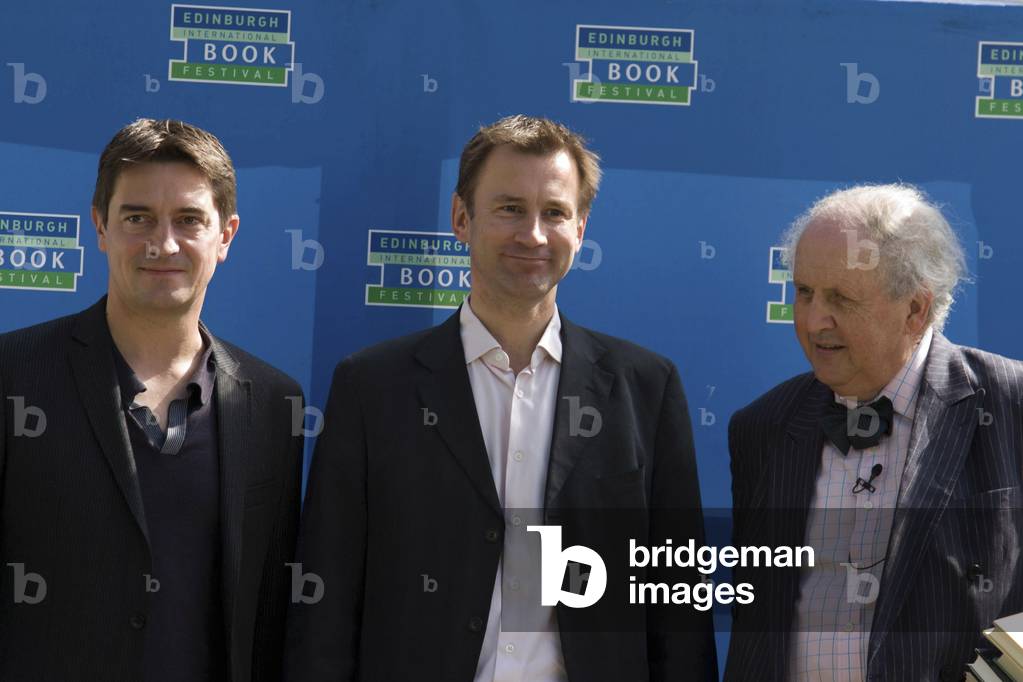 Jeremy Hunt, Nick Bradley and Alexander McCall Smith (photo)