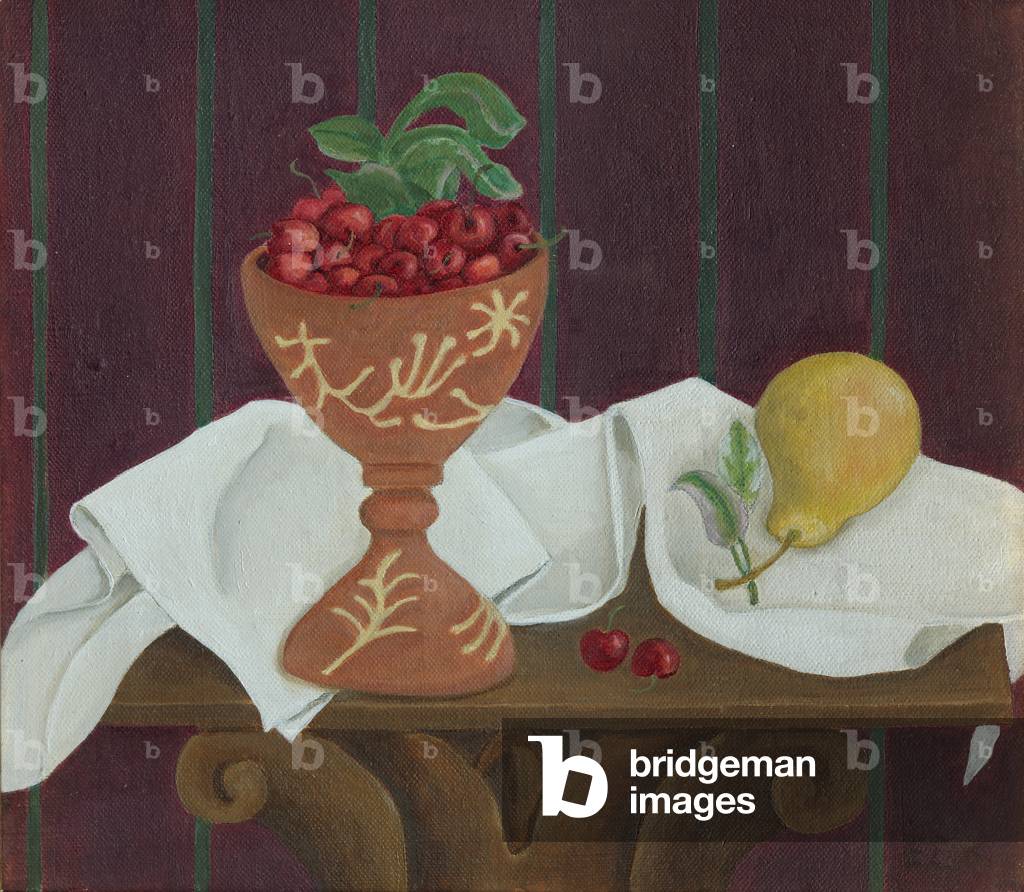 Cherries in Greek Pot, 1979 (August) (painting)
