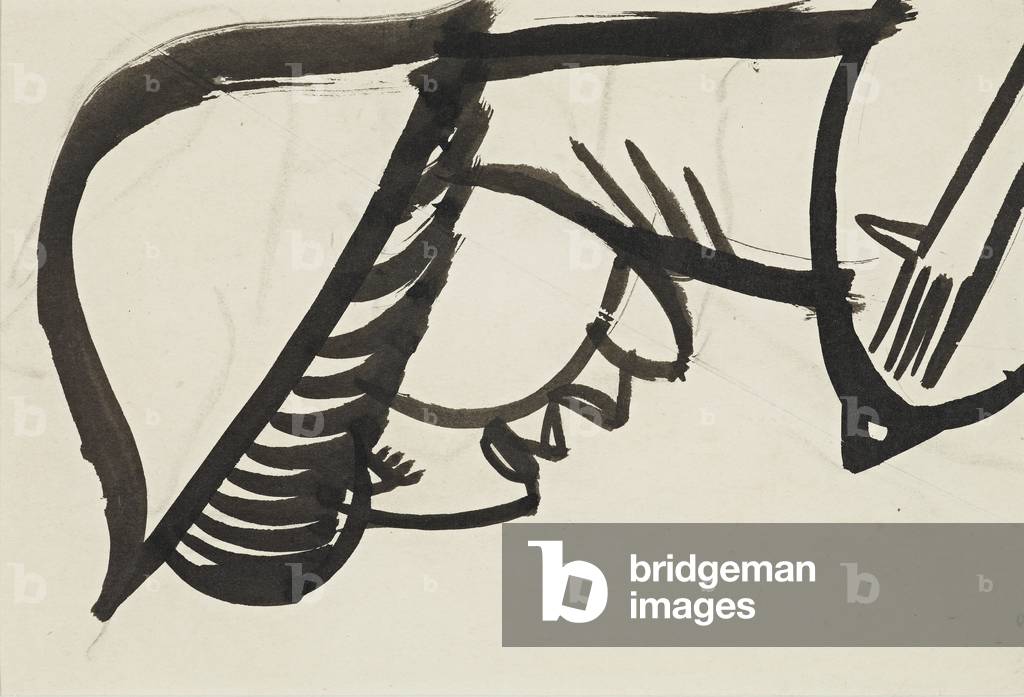 Head of a girl, 1912-13 (circa) (drawing)