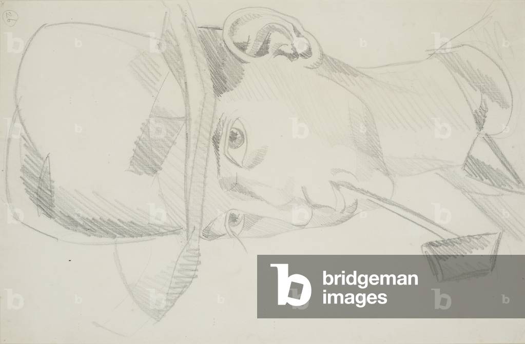 Self-portrait with a pipe (1), 1913 (drawing)