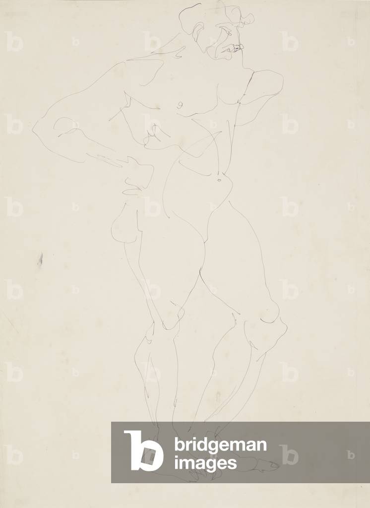 Standing male nude, n.d. (drawing)