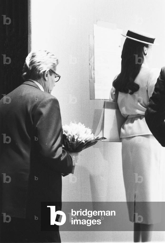 Yves Saint Laurent & Laetitia Casta, Paris 2000 (b/w photo)