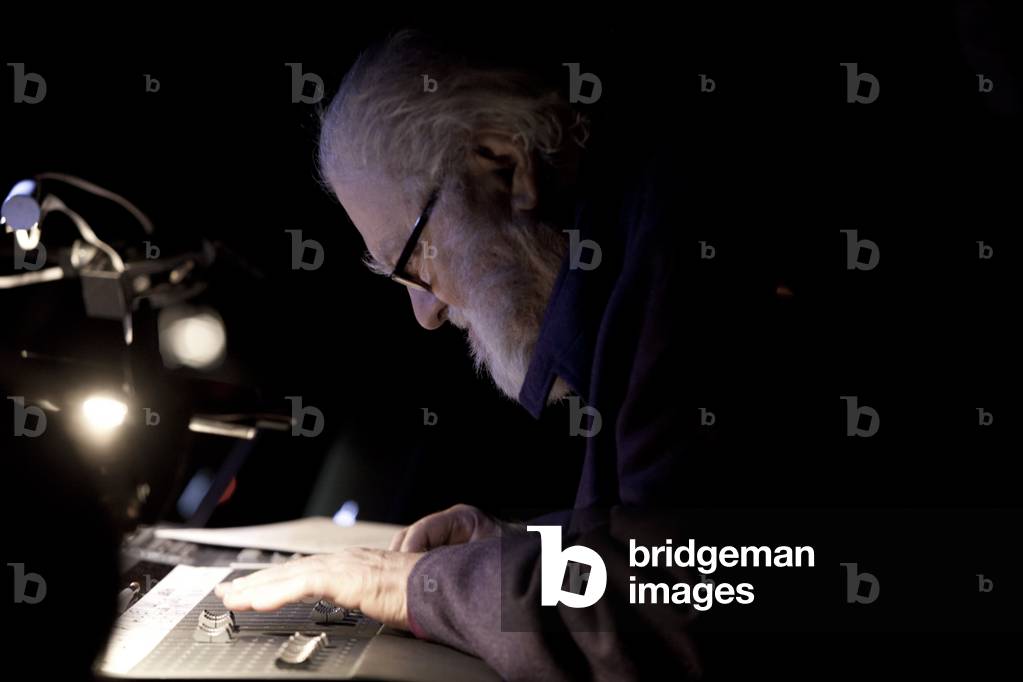 Pierre Henry, french composer, at a concert in November 2014 at ZKM museum, Karlsruhe, 2014 (photo)