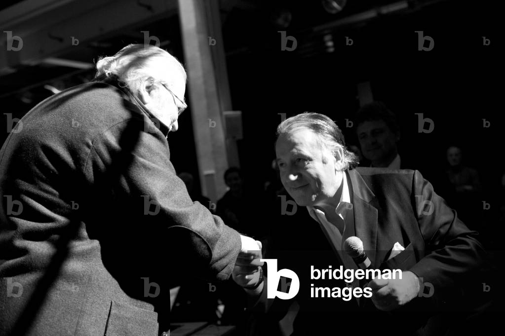 Pierre Henry, french composer, at a concert in November 2014 at ZKM museum, Karlsruhe, 2014 (photo)