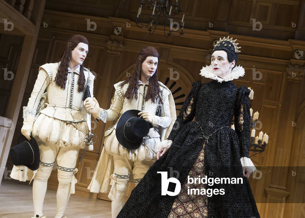 Johnny Flynn (Viola), Samuel Barnett (Sebastian)  and Mark Rylance (Olivia) in Twelfth Night by William Shakespeare at Apollo Theatre, London. (Opening 16-11-12) (photo)