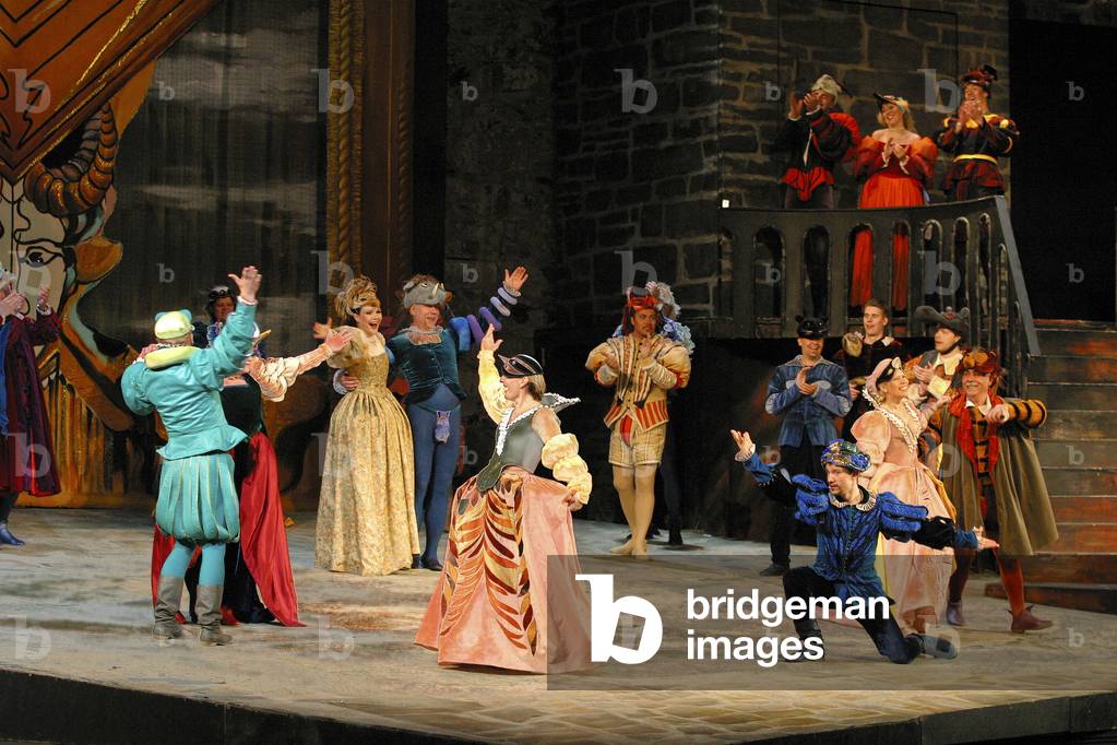 Giuseppe Verdi 's 3-act opera Rigoletto - performance at the Savonlinna Opera Festival, Finland, 2003.