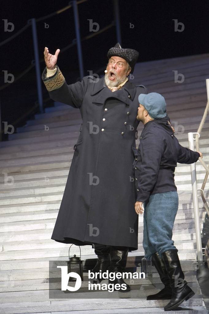 The Flying Dutchman - scene from the opera by Richard Wagner, with Matti Salminen as Daland, at the Forum Marinum, Turku, Finland, August 2005.