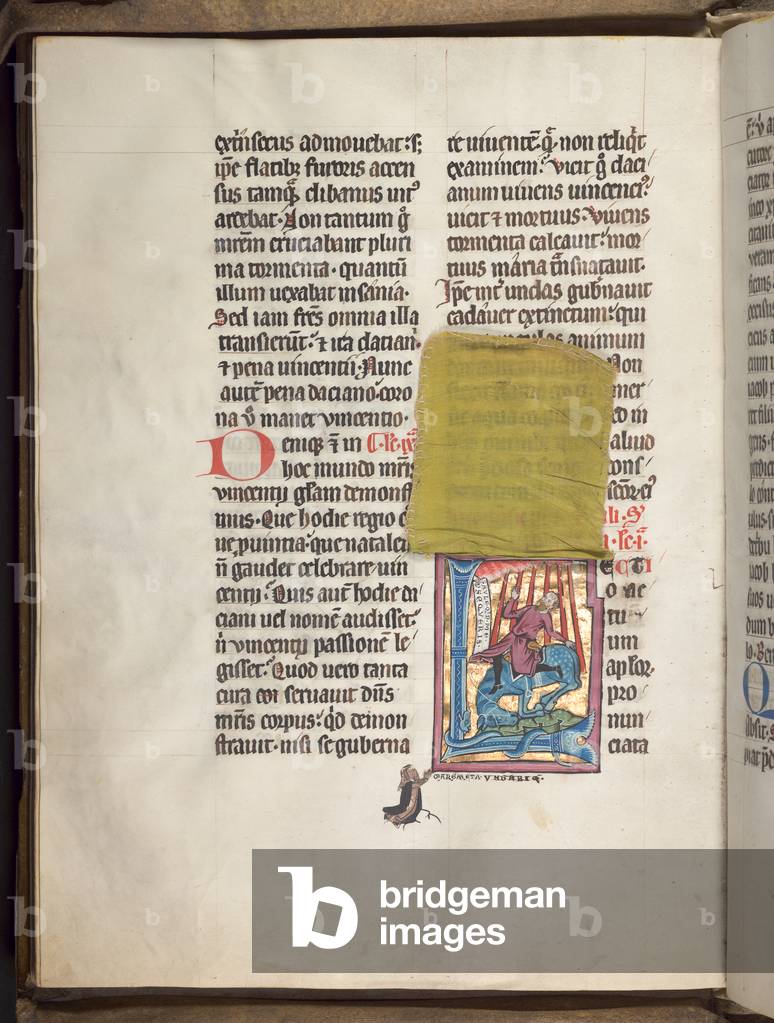 Ms 49 fol.47v, Conversion of St Paul, 1267 - 76 (parchment)