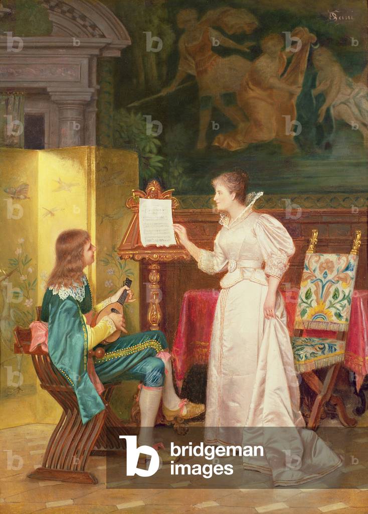"Die Musikstunde oder Das Duett", C19. Jahrhundert von David Sani