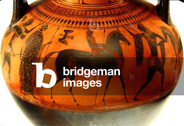 Amphora depicting the story of Theseus and the Minotaur, c.540 BC (clay) (see also 288292 and 288294)