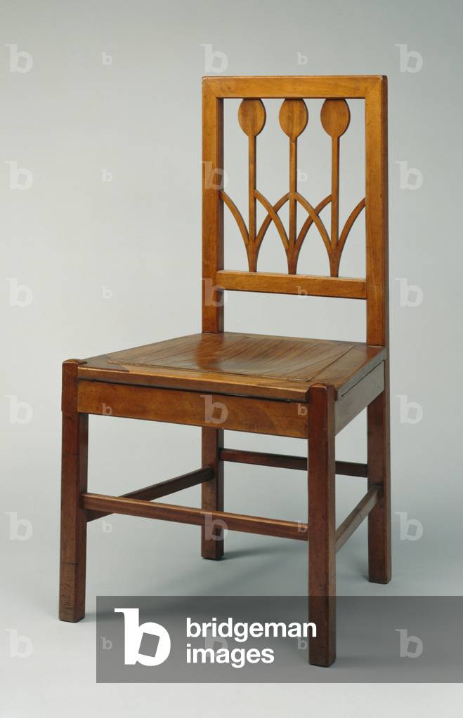 Chair with tulip motif, produced for the United Workshops for Art in Craft, Munich, 1898 (wood and wrought iron)
