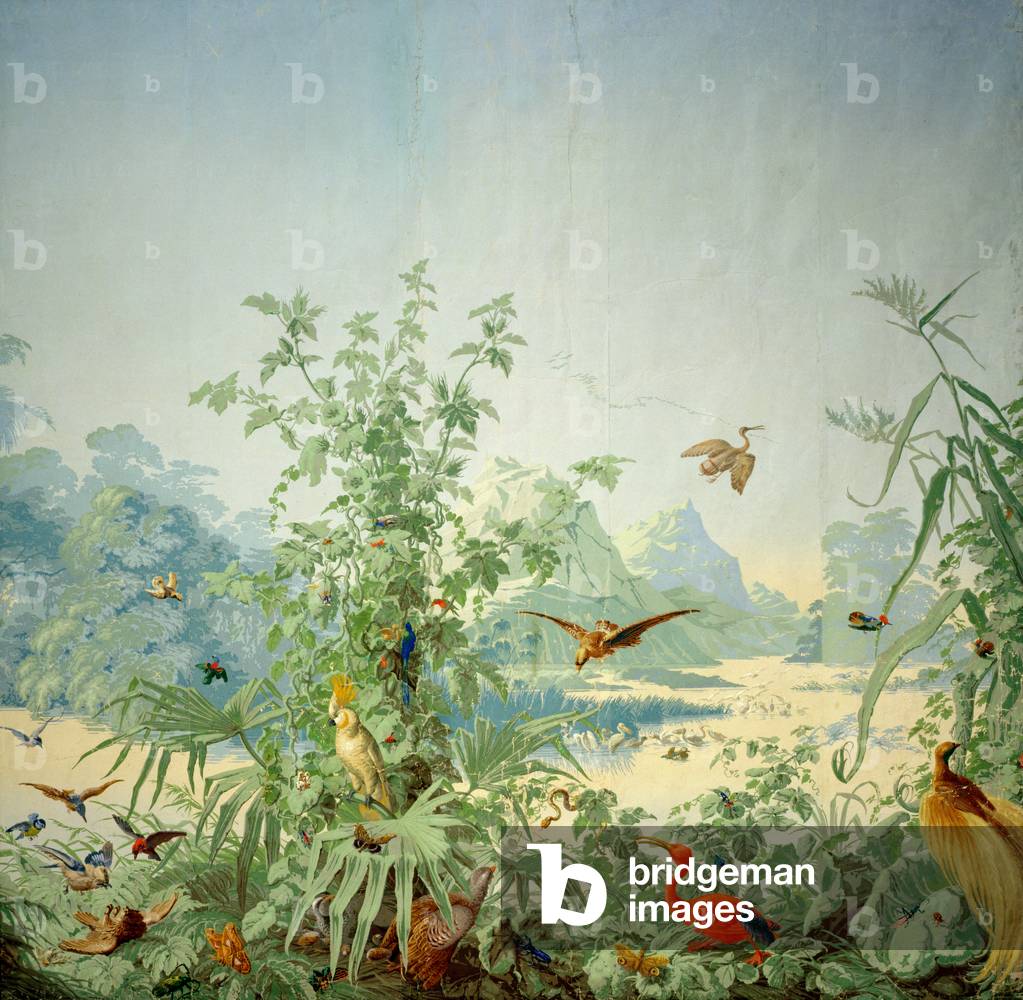 Detail of 'Brasil', a panoramic wallpaper design, printed by Desfosse et Karth, Paris, 1867