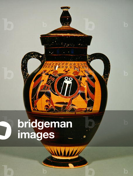 Belly Amphora depicting Priam and Achilles, c.550 BC (ceramic) (see also 288279 and 293741-42)