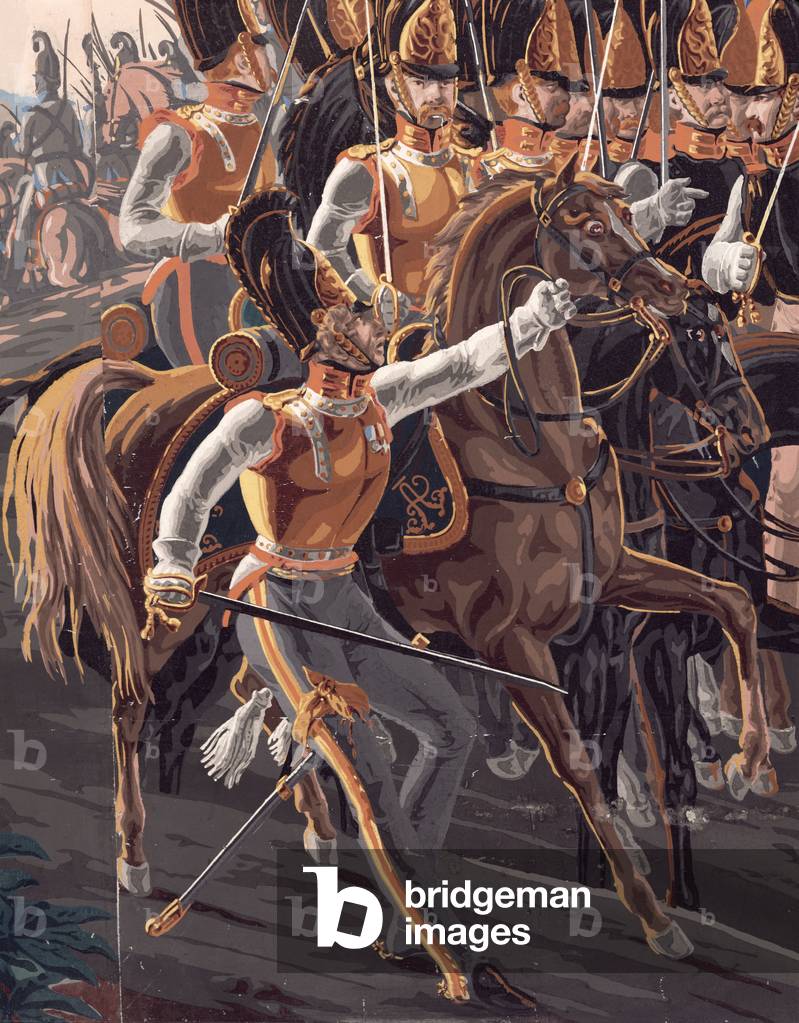 Detail of 'The Battle of Austerlitz', a panoramic wallpaper design, 1827-29 (wallpaper)