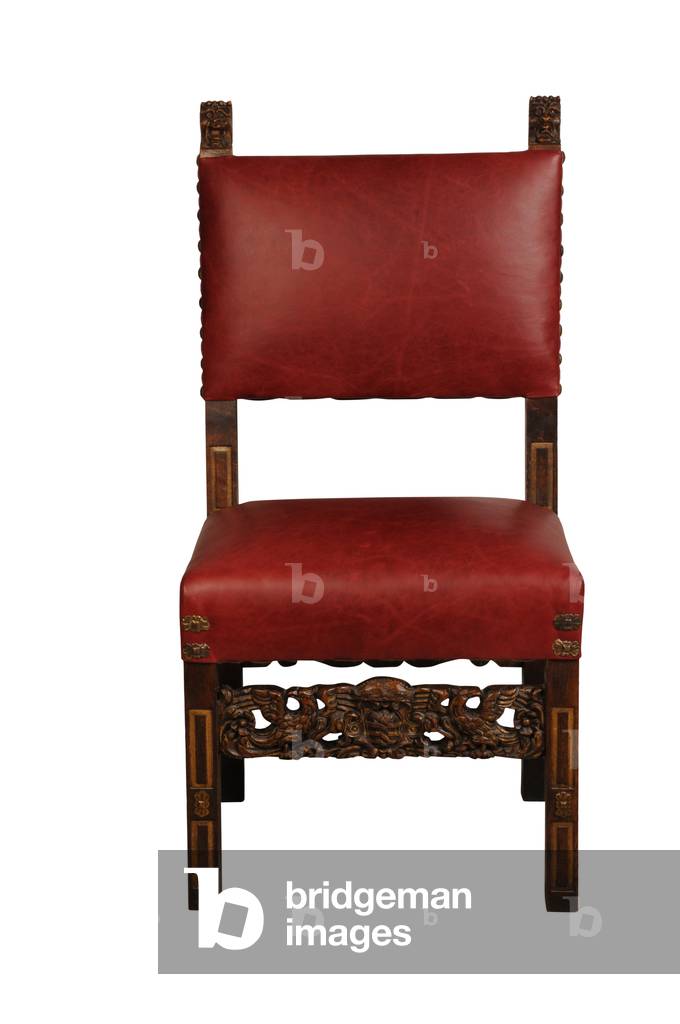 Walnut chair with lion mask finials, Italy c.1660 (walnut)