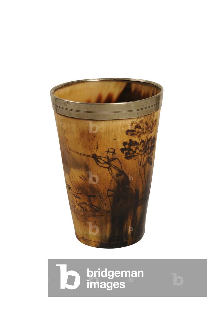 Horn beaker with silver mount, c.1820 (horn) 