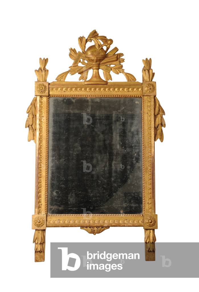 Giltwood mirror with the original mercury plate, French, Louis XVI, c.1780 (giltwood)