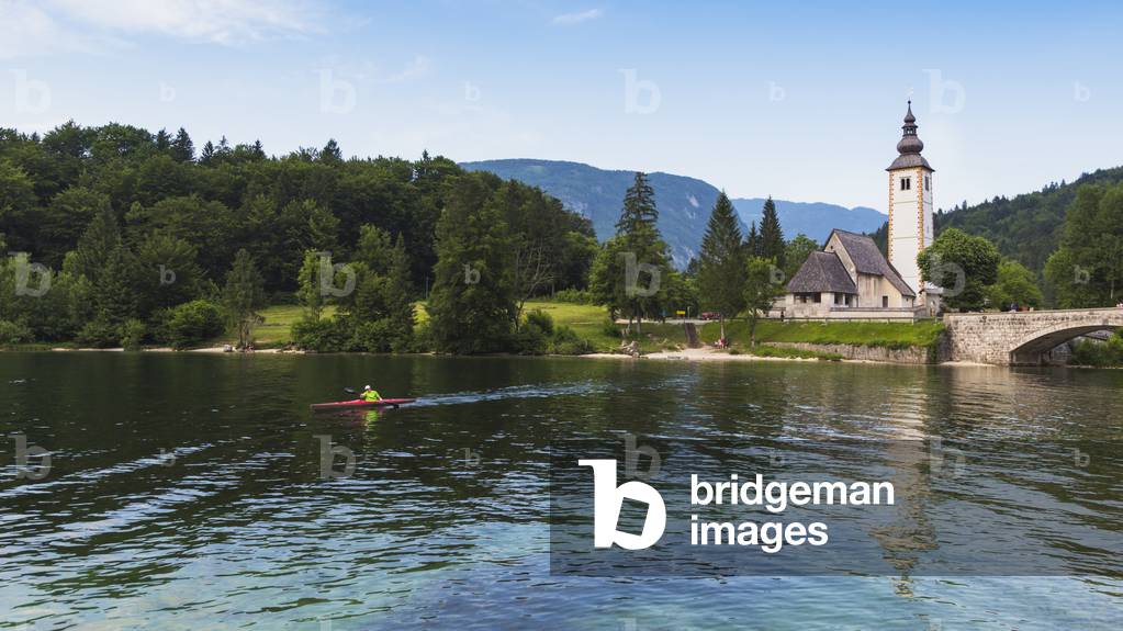 an kayaking on Lake Bohinj, Triglav National Park, Upper Carniola, Slovenia (photo)