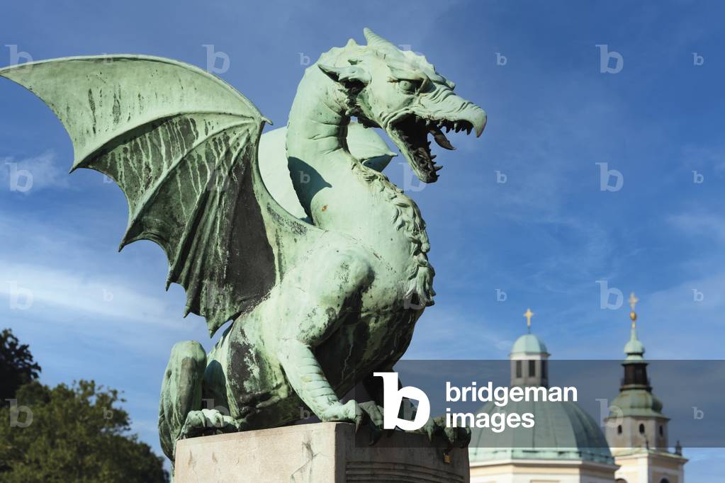 Ljubljana, Slovenia, Dragon on Dragon Bridge (photo)