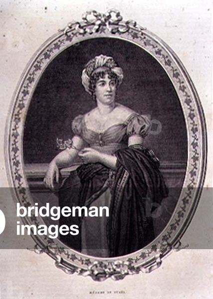 Portrait de Madame de Staël (1766-1817) gravé par John Quartley (gravure), 19th Siècle par Francois Pascal Sim